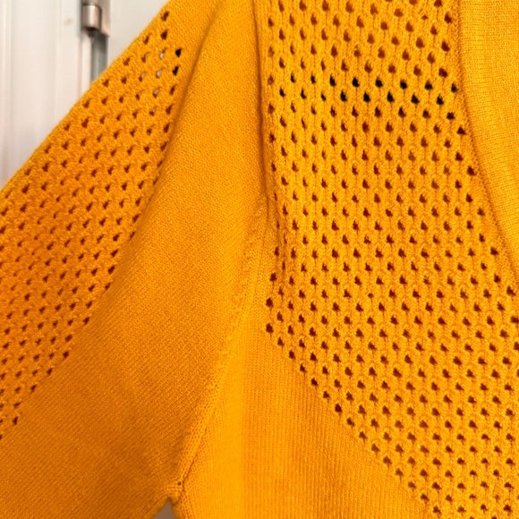 Open Stitch Short Cardigan in Golden Rod - Picture 8 of 14